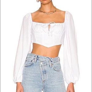 Revolve Yasmin Corset Top in White, XS. Never worn